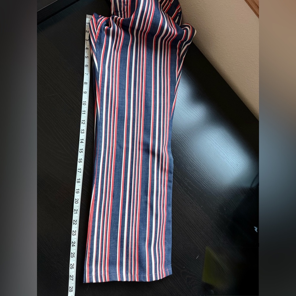 Vintage Lee USA Striped Pants Red White Blue High Rise Straight Leg - Picture 11 of 11
